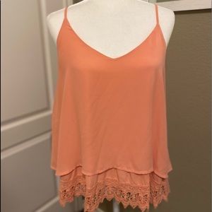Francesca’s Blue Rain Peach Cami Size Large